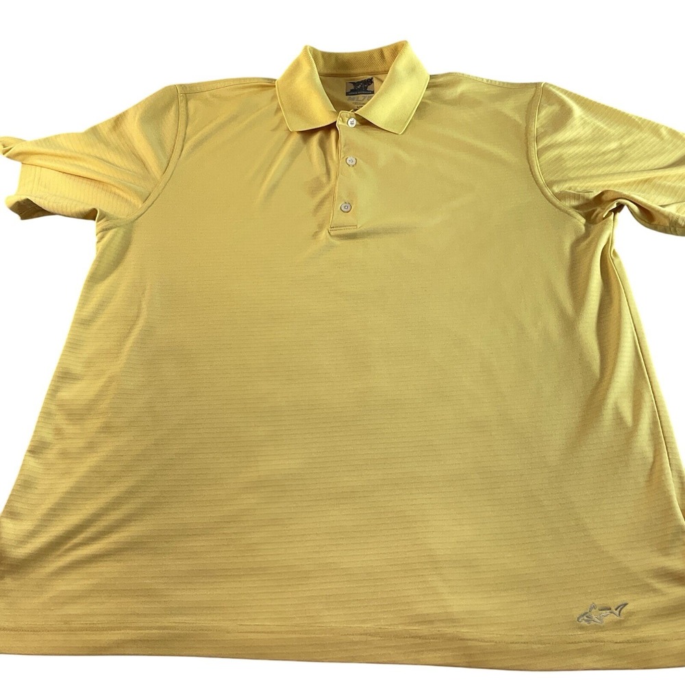 Greg Norman Polo Shirt Mens L Yellow Excellent ML75 Play Dry Short Sleeve Golf - Picture 2 of 5
